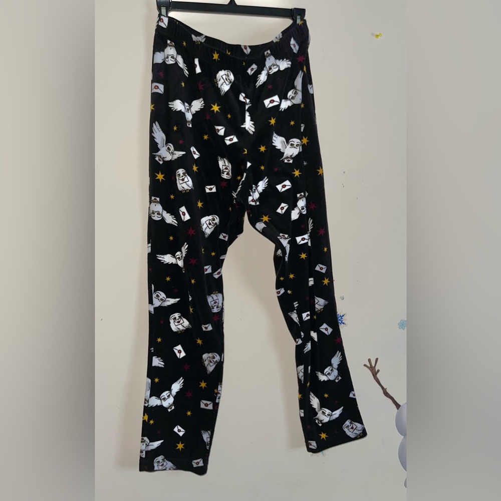 Harry Potter Women’s Medium 8-10 Sleep Bottoms Pj Pajama Pants Owl Hedwig